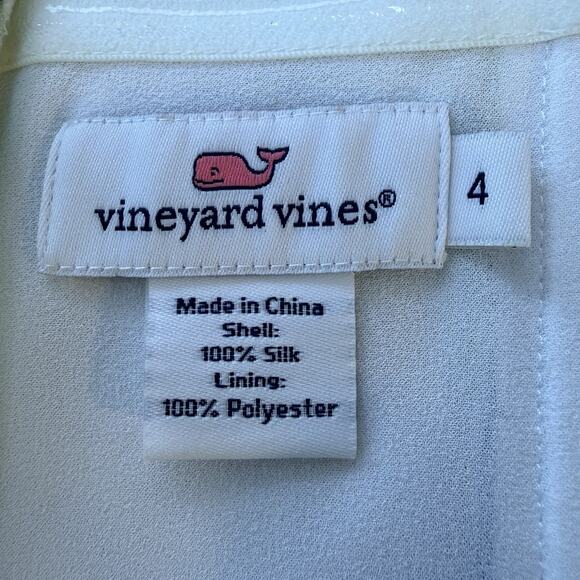 Vineyard Vines 100% Silk Halter Dress Size 4 Fit & Flare Handkerchief Hem Boho - Picture 9 of 12